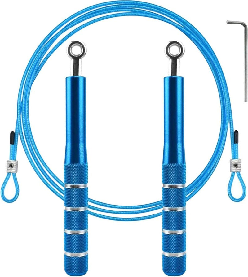 Laad afbeelding in Galerijviewer, Ervaar de perfecte workout met ons Verstelbaar springtouw voor kinderen en tieners, voorzien van getextureerde schuimrubberen handgrepen en een verstelbare draadkabel. Het is gemaakt van milieuvriendelijke materialen en bevat een L-vormige inbussleutel voor eenvoudige aanpassing.
