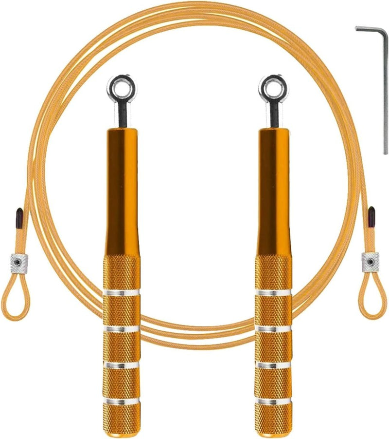 Laad afbeelding in Galerijviewer, Het &quot;Verstelbaar springtouw voor kinderen en tieners - Comfortabel en duurzaam&quot; is een geel springtouw met metalen handvatten, inclusief een inbussleutel voor eenvoudig maatwerk. Het is gemaakt van milieuvriendelijke materialen en biedt een lichtgewicht en soepele trainingservaring.

