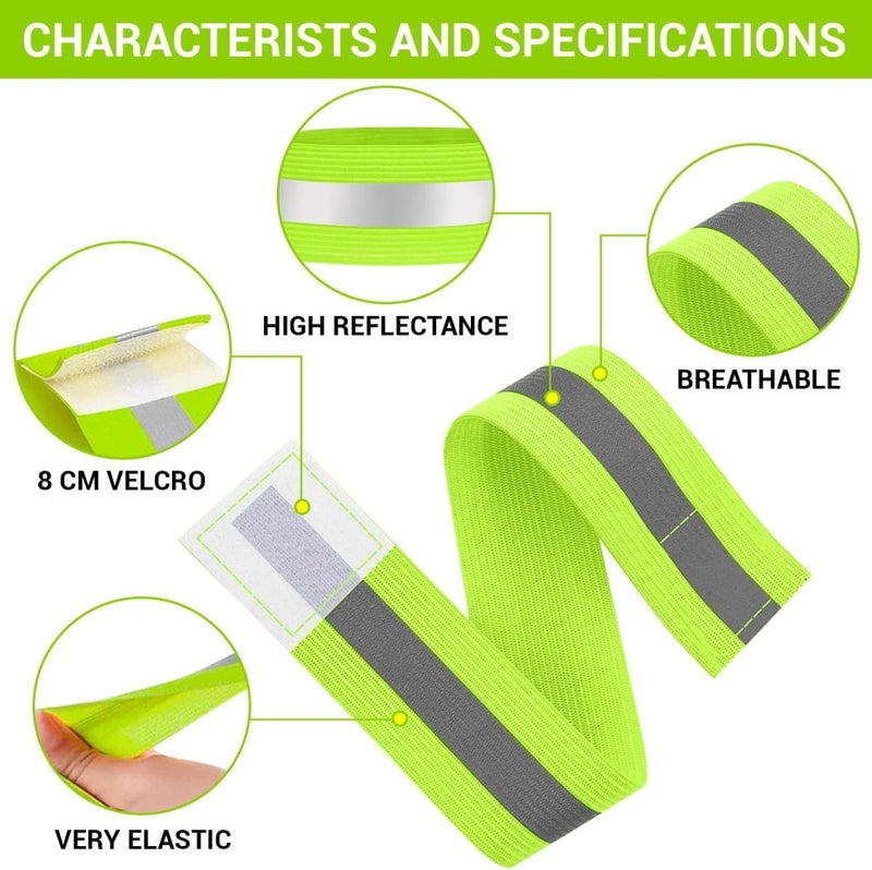 Laad afbeelding in Galerijviewer, 🏃‍♂️ Wees zichtbaar en veilig met deze reflecterende armbanden! - happygetfit.com
