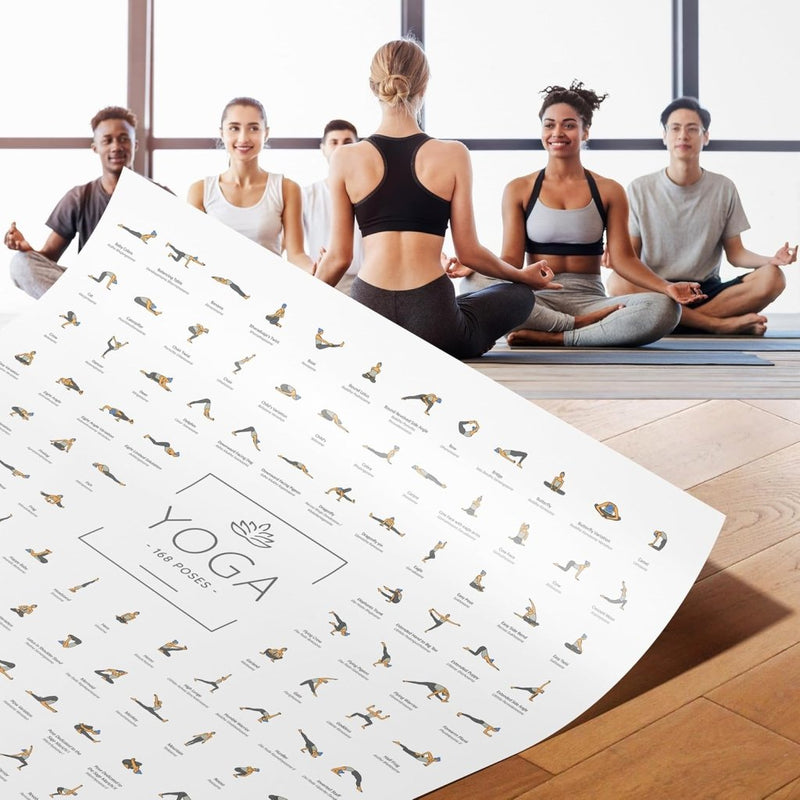 Laad afbeelding in Galerijviewer, 🧘‍♀️ Yoga poster – 168 houdingen voor inspiratie, focus en dagelijkse flow 🌿 - happygetfit.com

