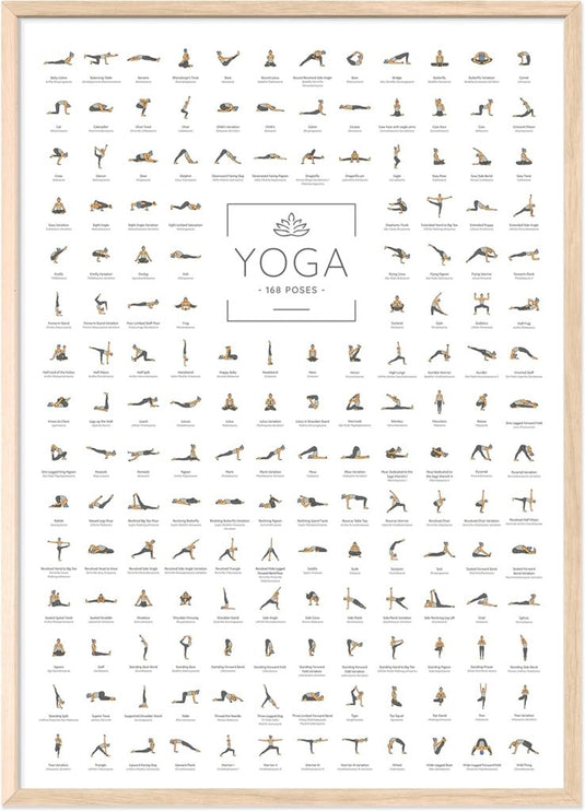 🧘‍♀️ Yoga poster – 168 houdingen voor inspiratie, focus en dagelijkse flow 🌿 - happygetfit.com