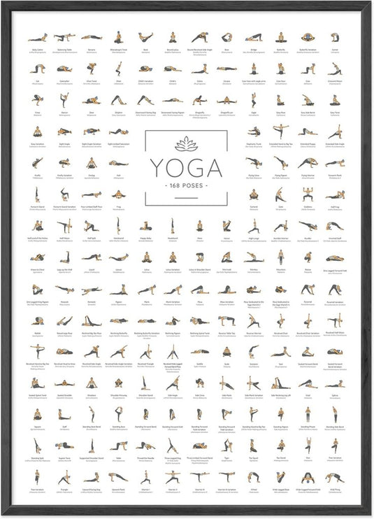 🧘‍♀️ Yoga poster – 168 houdingen voor inspiratie, focus en dagelijkse flow 🌿 - happygetfit.com