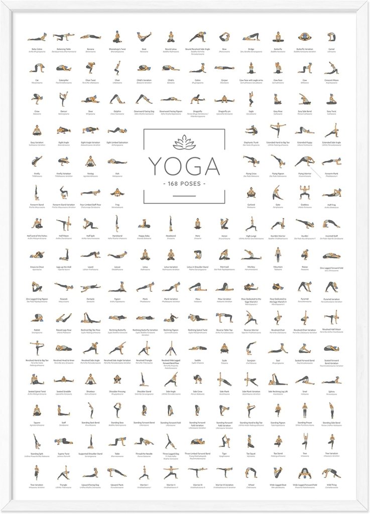 Laad afbeelding in Galerijviewer, 🧘‍♀️ Yoga poster – 168 houdingen voor inspiratie, focus en dagelijkse flow 🌿 - happygetfit.com
