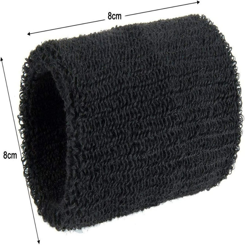 Laad afbeelding in Galerijviewer, Onze zwarte cilindrische gebreide hoes, 8 cm in diameter en lengte, biedt een perfecte pasvorm voor ongeëvenaard comfort en pasvorm. Probeer het ultieme comfort met &quot;Ervaar het ultieme comfort met onze katoenen zweetbanden!.
