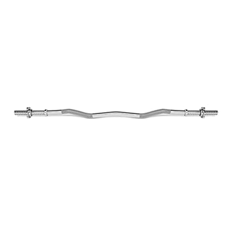 Laad afbeelding in Galerijviewer, De Ontketen je kracht met de veelzijdige krachttraining curlstang is een chroomkleurige, zigzagvormige EZ-curlstang met schroefdraaduiteinden, perfect voor biceps-curls.
