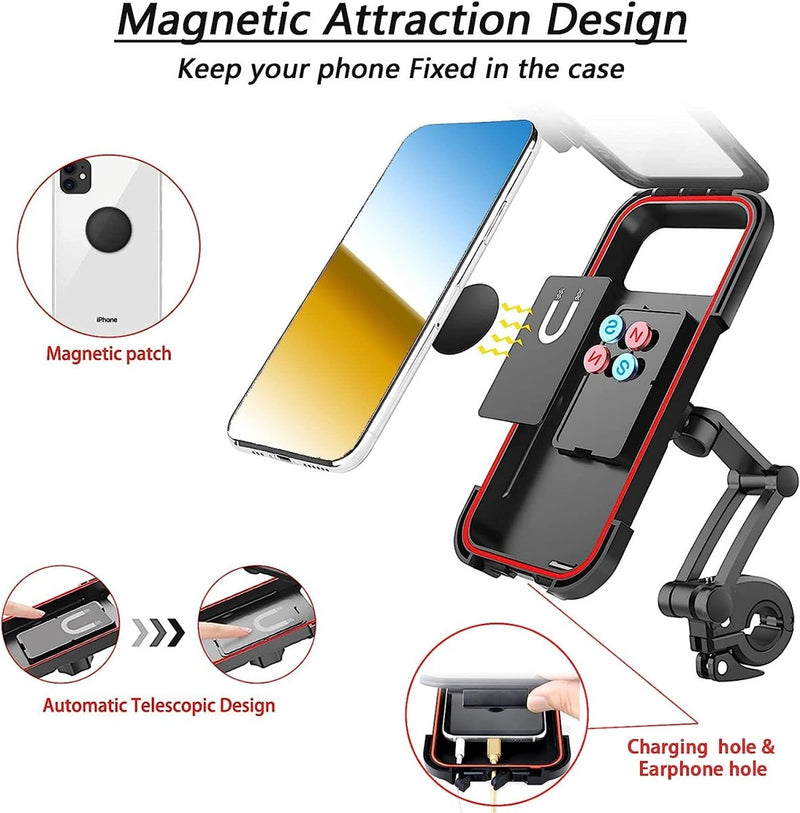 Laad afbeelding in Galerijviewer, De onzichtbare mobiele telefoonhouder voor alle smartphones heeft een magnetisch ontwerp met een automatische telescopische functie, oplaad- en oortelefoongaten, en is voorzien van een magnetische patch voor bevestiging. Het biedt een eenvoudige installatie en universele compatibiliteit met elk model voor veelzijdig gebruik.
