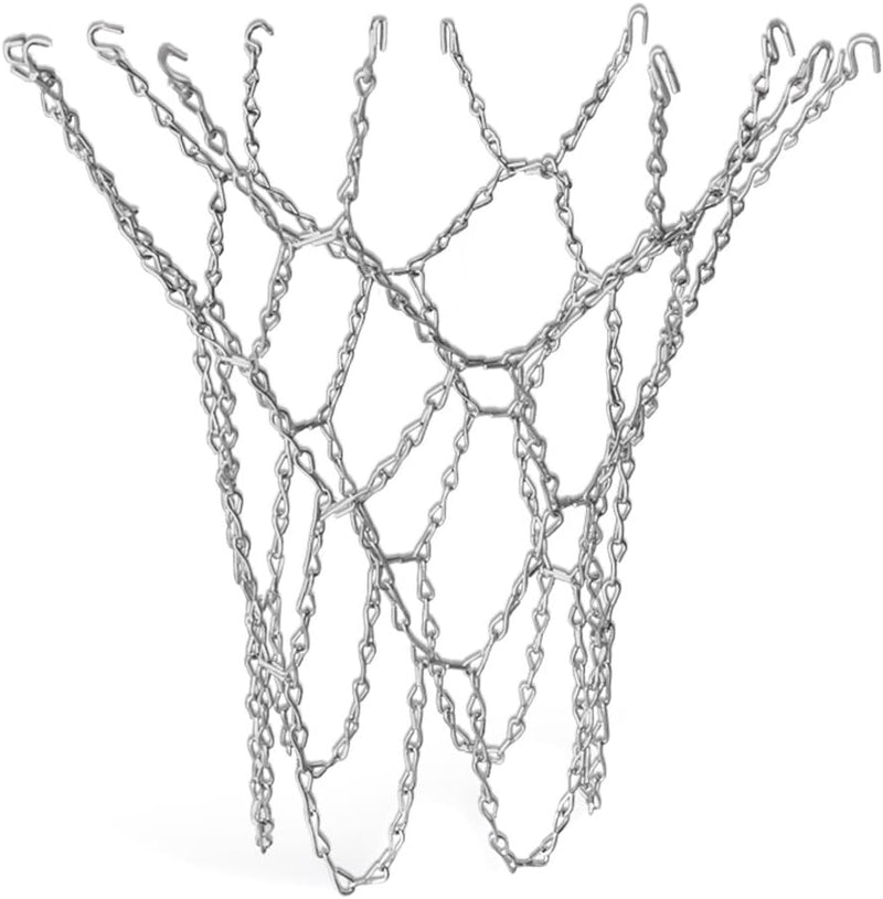 Laad afbeelding in Galerijviewer, Het &quot;Verrijk je spel met ons duurzaam basketbalnet voor een perfecte dunk!&quot; voorzien van onderling verbonden metalen kettingen en tophaken voor bevestiging met een weerbestendig ontwerp dat gegarandeerde duurzaamheid garandeert.
