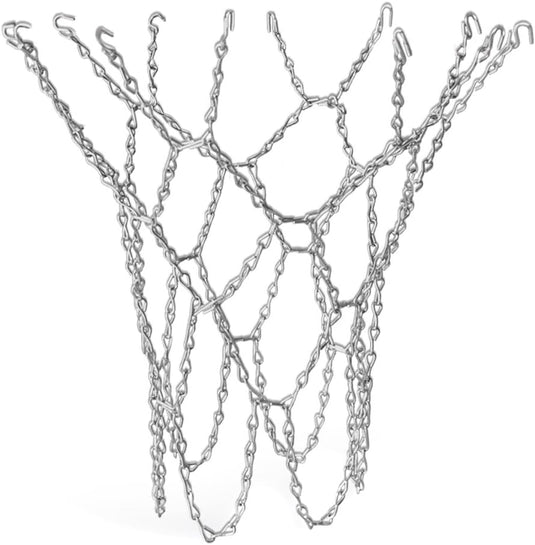 Het "Verrijk je spel met ons duurzaam basketbalnet voor een perfecte dunk!" voorzien van onderling verbonden metalen kettingen en tophaken voor bevestiging met een weerbestendig ontwerp dat gegarandeerde duurzaamheid garandeert.