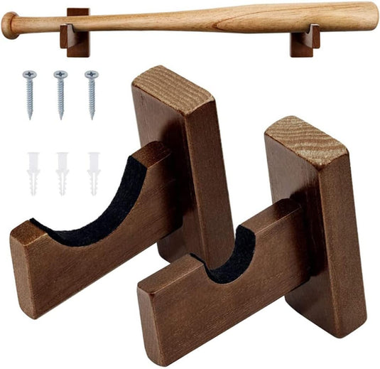 Honkbalknuppelsteunen: De perfecte manier om je collectie te presenteren. Massief bamboe displayhouder inclusief muurhaken, schroeven en ankers. Ideaal voor de ware honkbalfanaat.