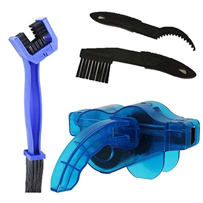 Laad afbeelding in Galerijviewer, Deze &quot;Houd je fietsketting in topconditie met onze professionele fietsketting reinigingsset&quot; bevat een blauwe kettingreiniger, een multifunctionele borstel en twee zwarte tandwielreinigingstools en biedt een complete oplossing voor fietsliefhebbers om hun fiets te onderhouden.
