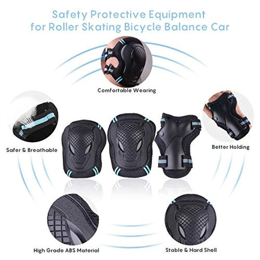 Het "Bescherm je kind tijdens het sporten met deze complete set skeeler bescherming" omvat kinderbeschermers: knie-, elleboog- en polsbeschermers gemaakt van comfortabel, ademend hoogwaardig ABS-materiaal. Hun stabiele ontwerp zorgt voor optimale bescherming van kinderen voor rolschaats- en balansauto's.