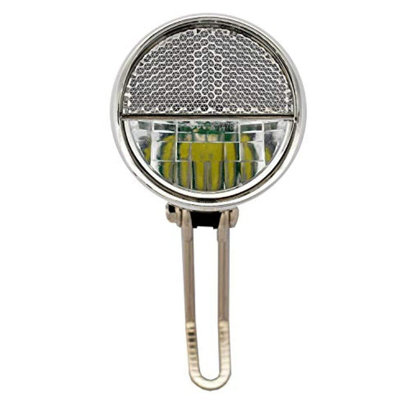 Laad afbeelding in Galerijviewer, De Heldere fietslamp met StVZO goedkeuring is een ronde fietskoplamp met ingebouwde reflector en metalen bevestigingsclip. De lamp heeft een helderheid van 30 lux voor veilig en betrouwbaar gebruik.
