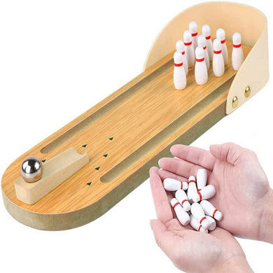 De mini houten bowlingset van 