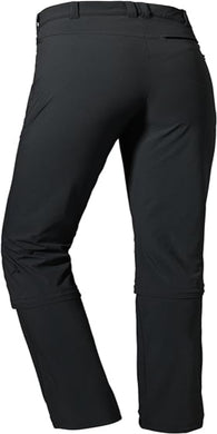 Ontdek de perfecte zwarte convertible outdoorbroek voor dames, met een slim fit met S.Café ICE-CAFÉ-technologie en 4-way stretch. De afritsbare pijpen bieden een eenvoudige conversie van volledige lengte naar shorts, waardoor het een ideale keuze is voor veelzijdige avonturiers. Productnaam: Ontdek de perfecte wandelbroek voor dames - Zwart.