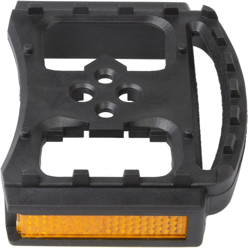 Laad afbeelding in Galerijviewer, SPD pedalen in het zwart met een oranje reflector bieden een gestructureerde grip en meerdere gaten, ideaal voor betrouwbare prestaties. Perfect voor fietsers, ze zijn compatibel met Shimano Pedaling Dynamics voor een veilige rit.

