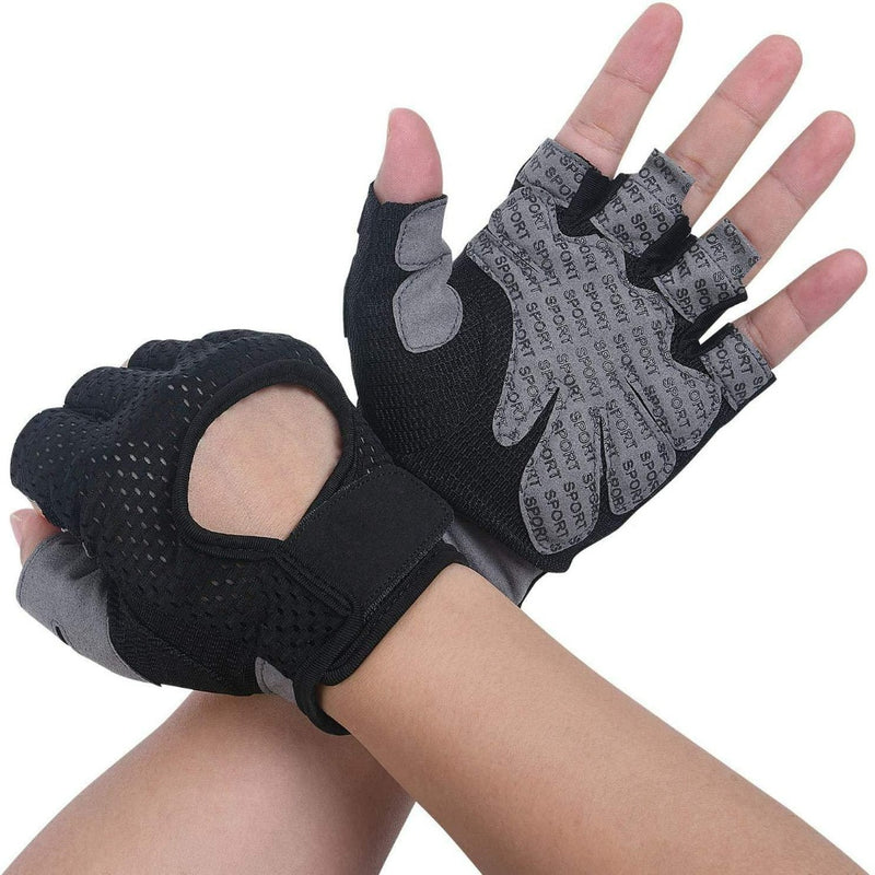 Laad afbeelding in Galerijviewer, Een paar handen in het zwart Verbeter je training met onze premium fitnesshandschoenen van microvezel, weergegeven tegen een witte achtergrond.
