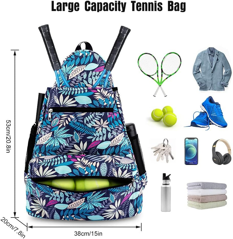 Laad afbeelding in Galerijviewer, Upgrade je tennisgame met onze stijlvolle en functionele tennistas, gemaakt van duurzaam polyesterweefsel. De tas biedt ruimte voor rackets, kleding, ballen, schoenen, een telefoon, kop, een waterfles en handdoeken. Afmetingen: 53cm x 38cm x 20cm. Inclusief schoenenvak!.
