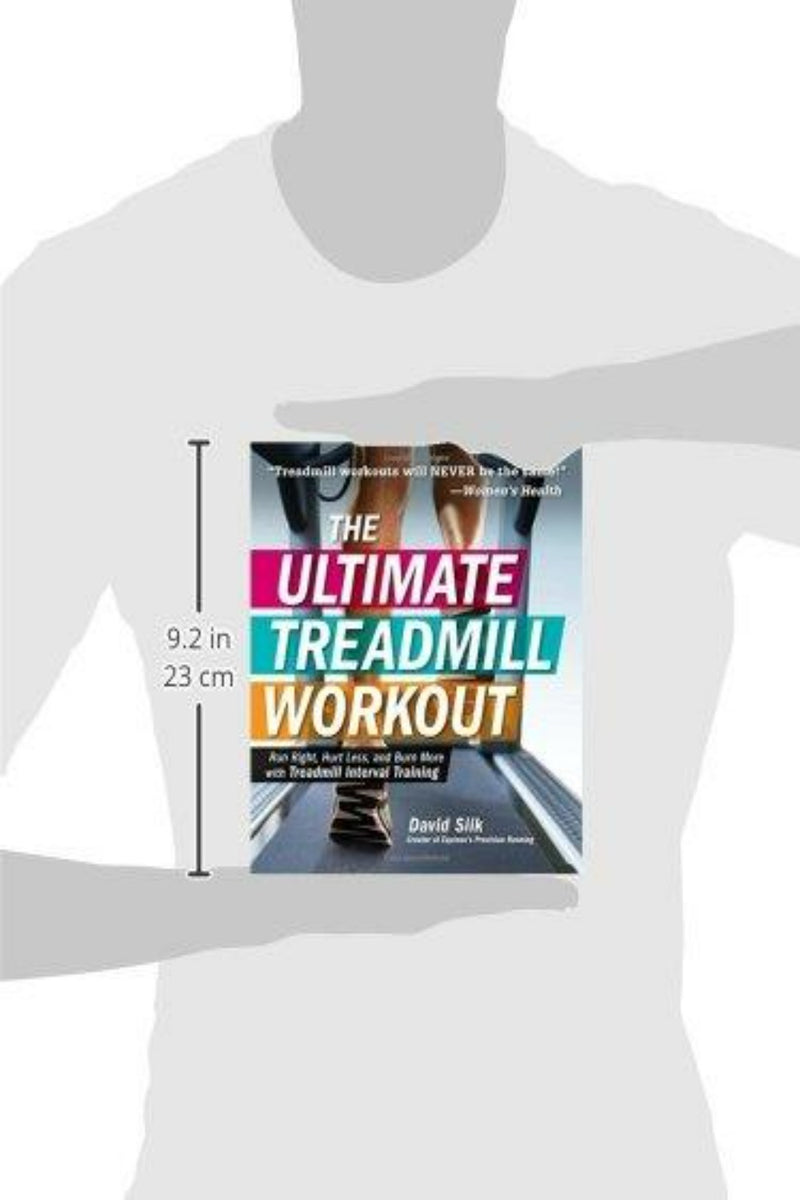 Laad afbeelding in Galerijviewer, Een persoon houdt &quot;The Ultimate Treadmill Workout&quot; van David Siik vast, met afmetingen van 9,2 inch bij 23 cm, met armen en een loopband op de cover. Omarm de BITE-methode voor een effectieve trainingsroutine en maximaliseer uw trainingservaring.
