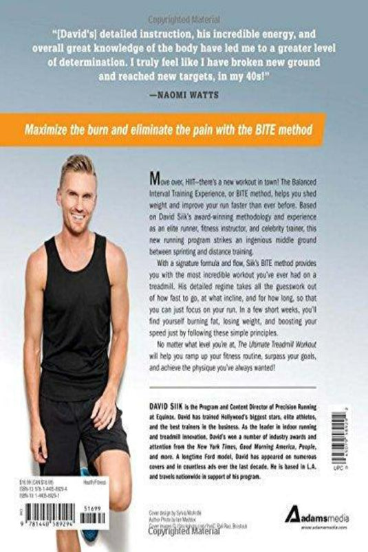 Achterkant van een fitnessboek met 