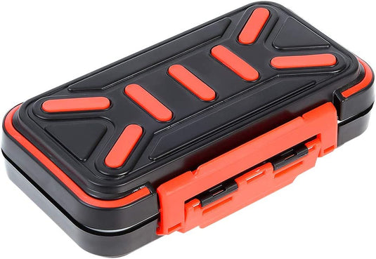 Ervaar de magie van onze veilige opbergmogelijkheden voor uw kunstaas: de sleutel tot een succesvolle viservaring. Een beschermhoes van hard plastic in de kleuren zwart en rood met een sluiting, gemaakt van hoogwaardige materialen om kleine spullen in op te bergen.