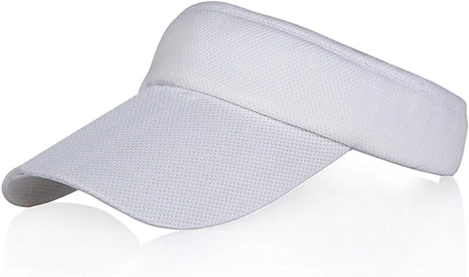 Laad afbeelding in Galerijviewer, De Zonneklep voor vrouwen is een grijze stoffen vizierhoed met een brede rand, getextureerde band en gemaakt van sneldrogend materiaal voor extra UV-bescherming.
